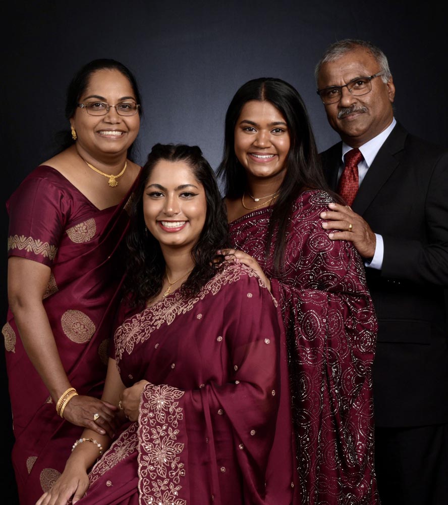 Family in cultural attire